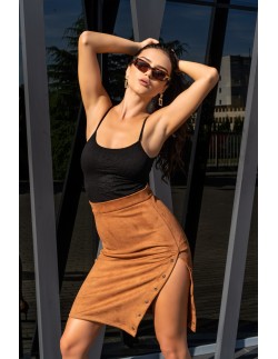 Minalla spódnica damska z wysokim stanem camel, Merribel...