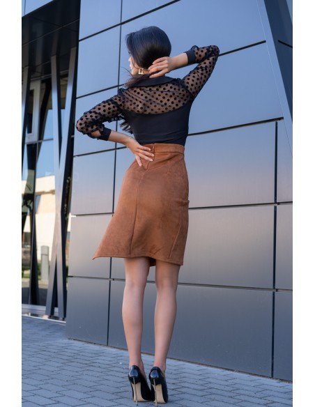 Minalla spódnica damska z wysokim stanem camel, Merribel 70532