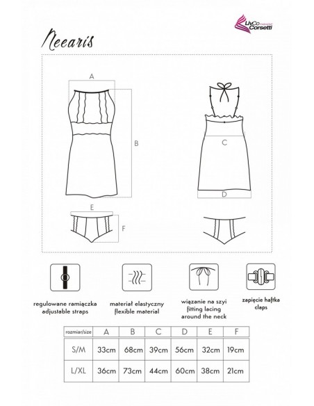 Neearis koszulka nocna z figami czarna, Livia Corsetti lc 90582 