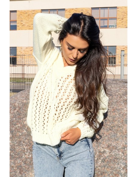 Nicaia sweater ladies' with ażurowym wzorem...