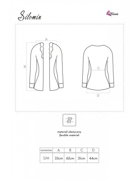 Silomin set lacy body + short bathrobe black, Livia Corsetti lc 1401