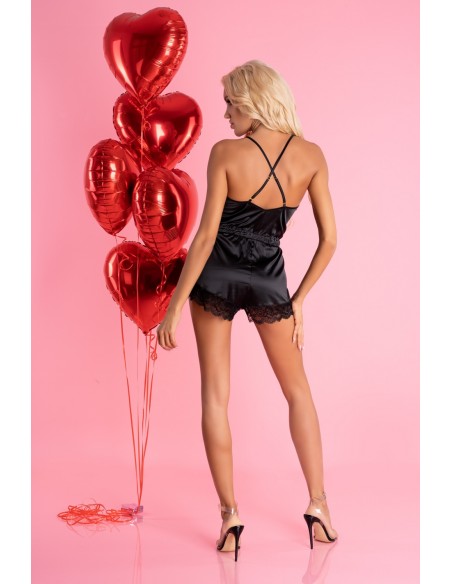 Tarissam body satynowe czarne kombinezon, Livia Corsetti lc 90565 