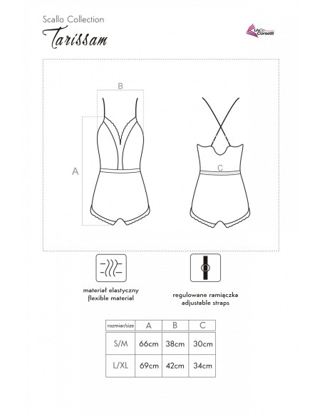 Tarissam body satynowe czarne kombinezon, Livia Corsetti lc 90565 