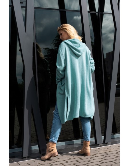 Amaral kardigan ladies' long with hood mint, Merribel