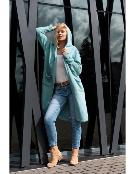 Amaral kardigan damski długi z kapturem...