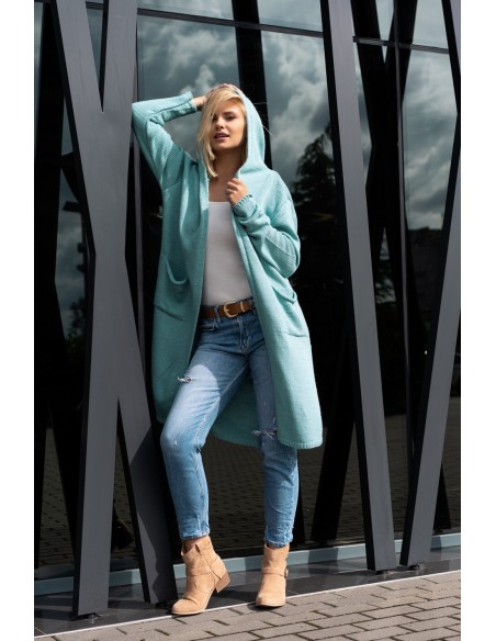 Amaral kardigan ladies' long with hood mint, Merribel