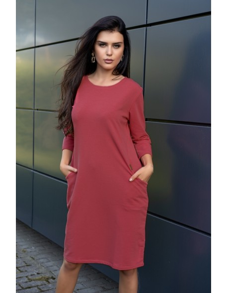 Minarilna sukienka damska z kieszeniami różowa, Merribel d20