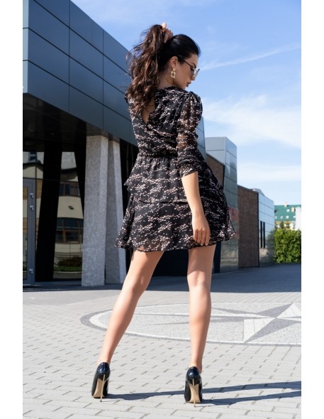 Saphir dress women's mini black with patterns,...