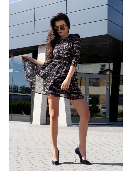 Saphir sukienka damska mini czarna we wzory,...