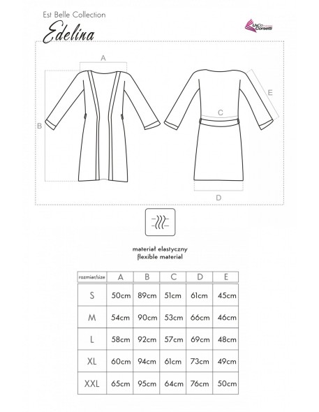 Edelina satynowa szlafrok damski granatowy,...