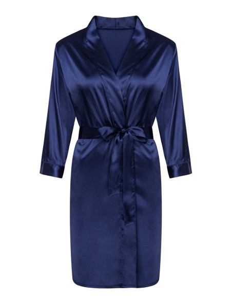 Edelina satin bathrobe ladies' navy blue, Livia Corsetti lc 90520