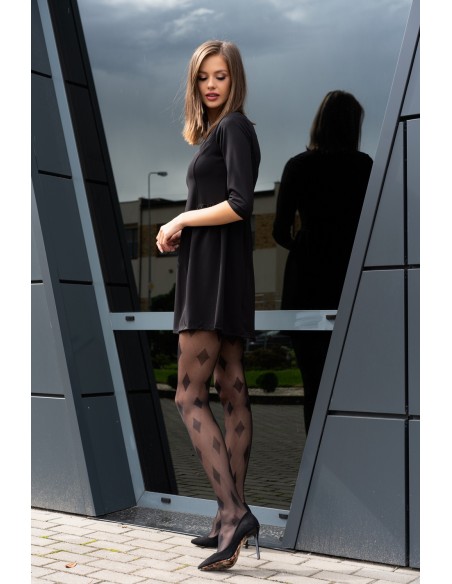 Linanam rAjstopy patterned 30 den black, Livia Corsetti