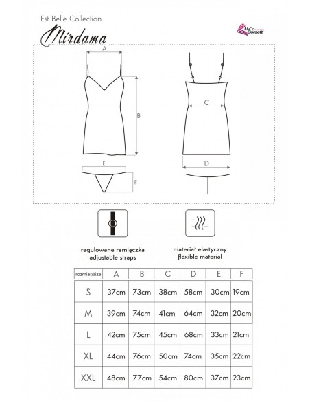 Mirdama satynowa koszulka nocna ze stringami granatowa, Livia Corsetti lc 90519 