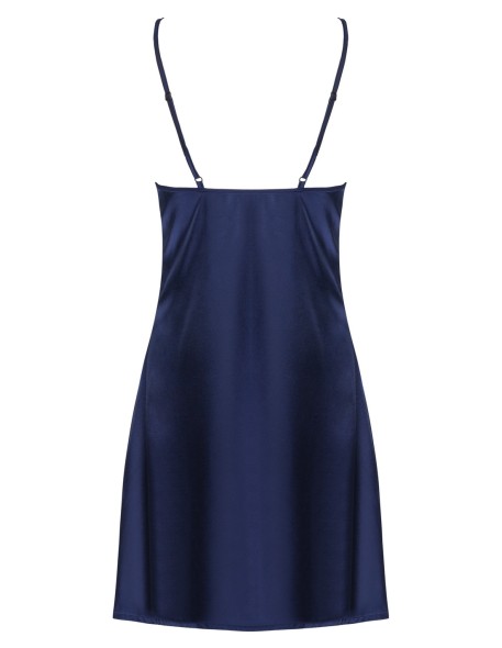 Mirdama satin t-shirt night with thongs navy...