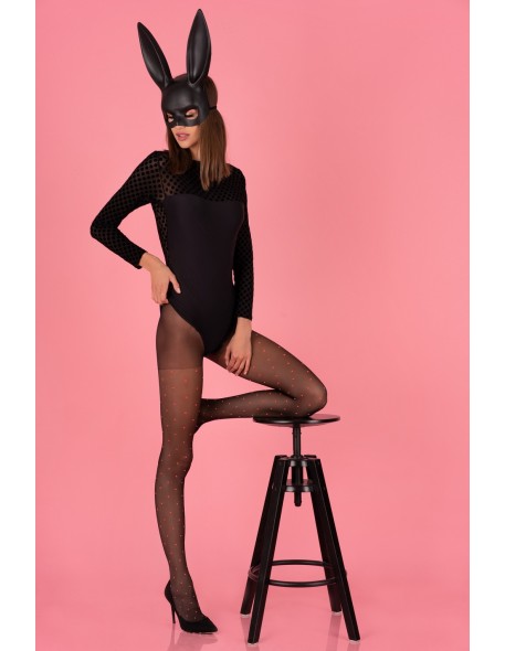 Nashmiri rAjstopy patterned 15 den black, Livia...