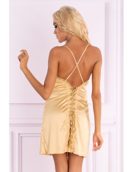 Raber satin t-shirt night with thongs gold, Livia Corsetti lc 90579