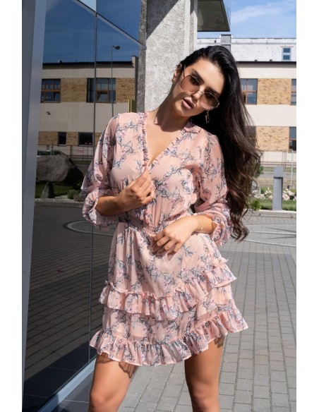 Orhinnas dress women's with frills łososiowa with patterns, Merribel d163