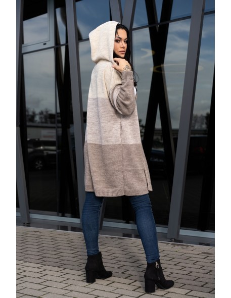 Avami kardigan ladies' with hood beige, Merribel
