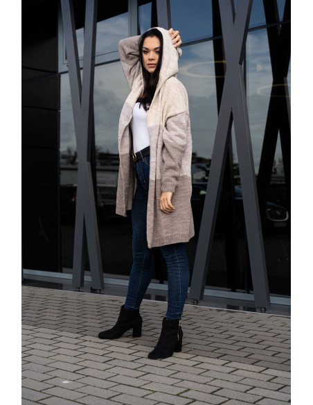 Avami kardigan ladies' with hood beige, Merribel