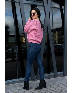 Boniqe sweater ladies' fastened openwork pattern pink,... 2