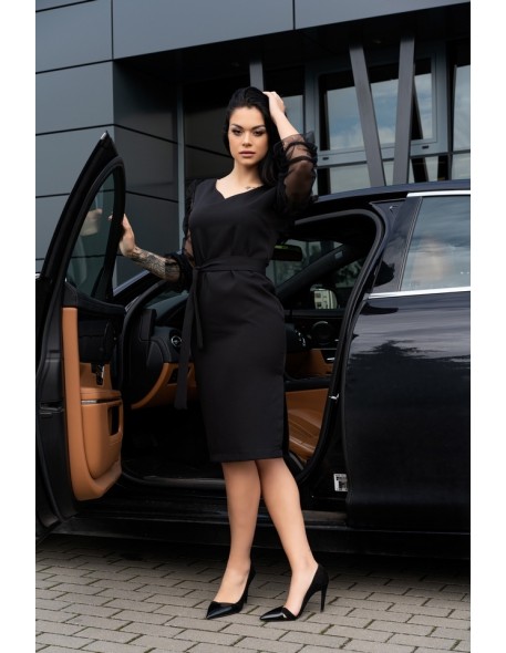 Ereve dress women's midi with decorative sleeves black, Merribel d08