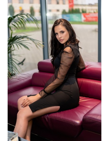 Ereve sukienka damska midi z ozdobnymi rękawami...