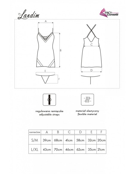 Landim satin t-shirt night with thongs gold, Livia Corsetti lc 90580