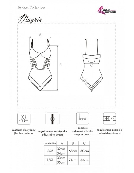 Magrin body erotyczne różowe, Livia Corsetti lc 90591 