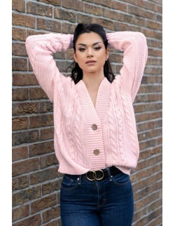 Mirila sweater ladies' fastened ozdobny splot powdery,...