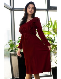 Ratsim dress women's midi with long sleeve cherry,...