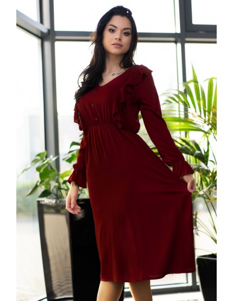 Ratsim dress women's midi with long sleeve cherry, Merribel d09