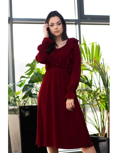 Ratsim dress women's midi with long sleeve cherry, Merribel d09