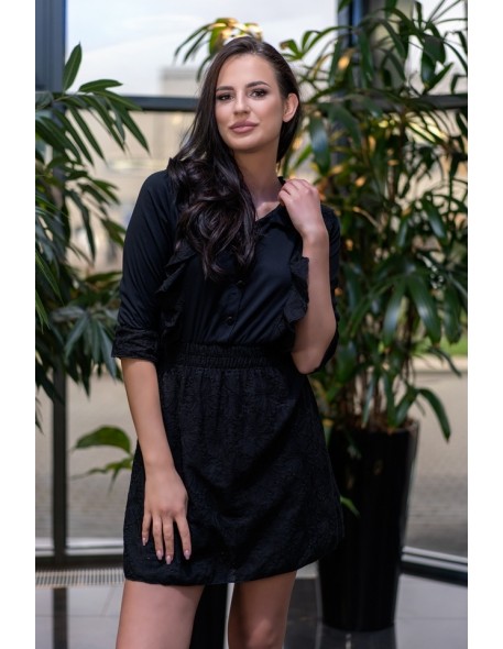 Rien dress women's mini with 3/4 sleeve black,...