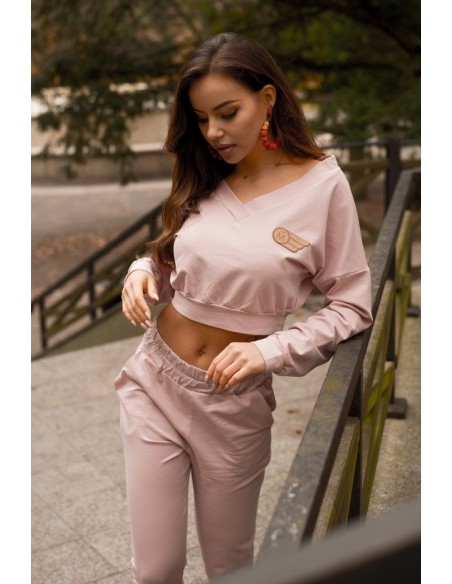 Siment tracksuit set ladies' blouse and trousers powdery, Merribel 1109