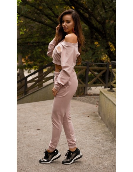 Siment tracksuit set ladies' blouse and trousers powdery, Merribel 1109