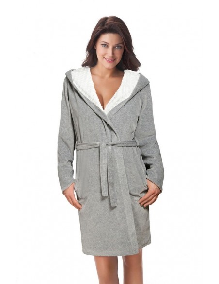 Bathrobe ladies' welurowy with hood Dorota FR-152