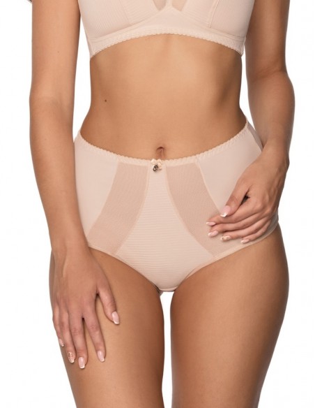 Majtki figi Gaia Kalliste 1125P z wysokim stanem, subtelne wykończenie koronką