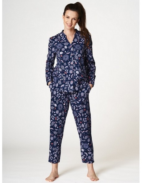 Bawełniana pajamas women's rozpinana long Key LNS 559 B22