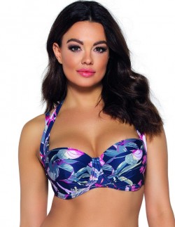 Bra bathing padded Ava Navy Flowers sk167