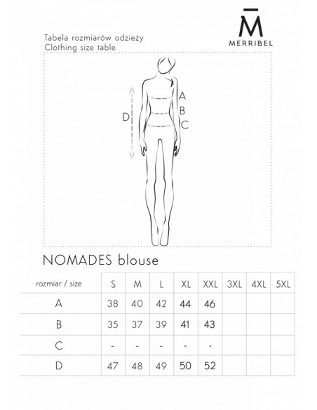 Nomades set ladies' blouse and skirt black, Merribel 90535