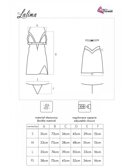 Lalima koszulka nocna ze stringami czarna, Livia Corsetti lc 13428 