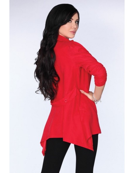 Kardigan ladies' with long sleeve red, Merribel...