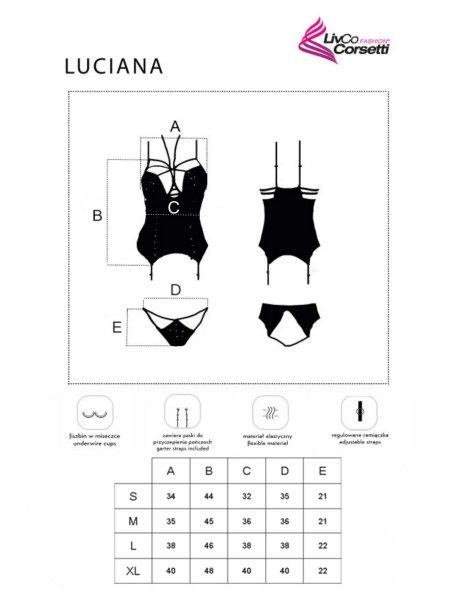 Corset Luciana Shades of Black Collection,...