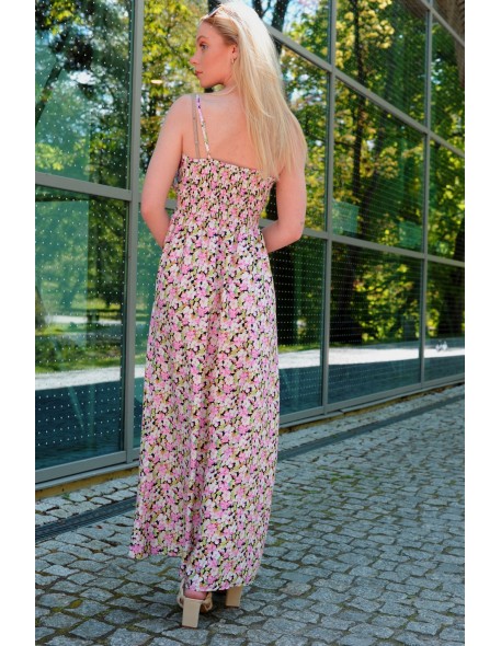 Flolala Pink/Różowa letnia zwiewna dress maxi...