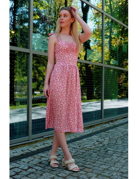 Greta letnia zwiewna dress za kolano, Merribel