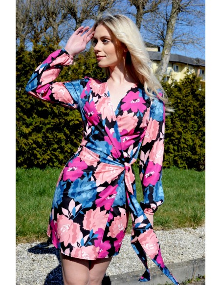 elegancka dress with motywem kwiatów Kolenia Różowa/Pink, Merribel