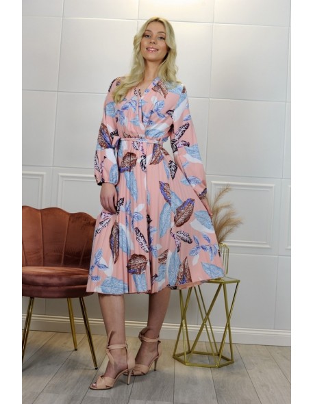pleated dress Slovela Różowa/Pink, Merribel