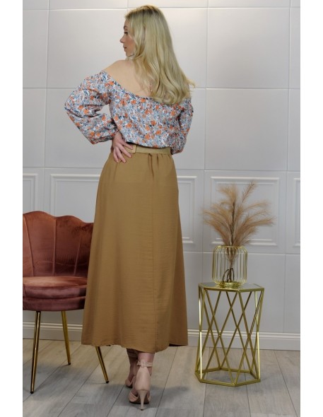 zwiewna long skirt Lulineta Karmelowa/Camel,...