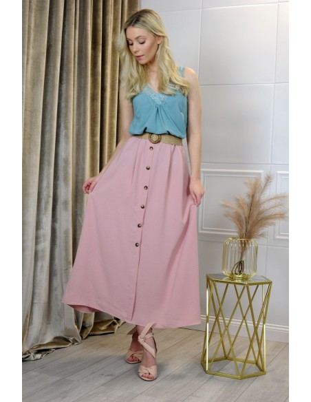 zwiewna długa spódnica Lulineta Różowa/Pink, Merribel