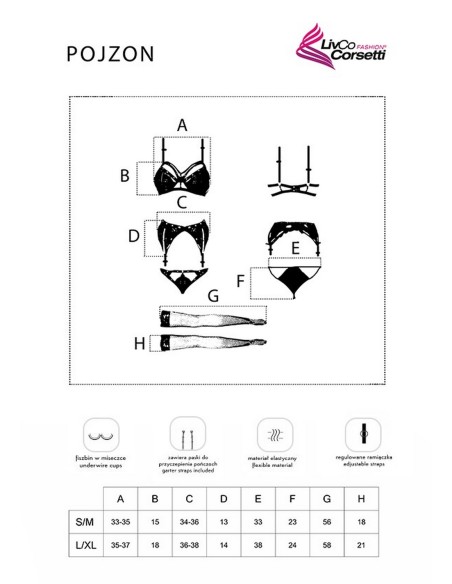 Sensual set Pojzon czarny/black LivCo Corsetti Fashion, Livia Corsetti